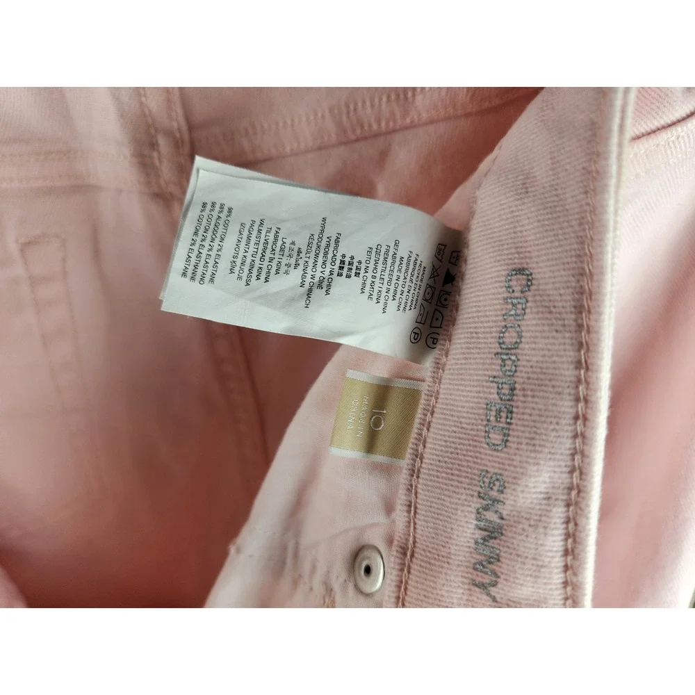 Michael Kors Womens Pink Cropped Skinny Jeans Size 10 Pastel Stretch Denim Pants